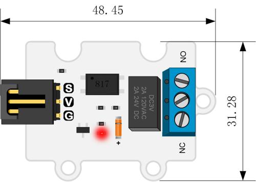 Octopus 1-channel relay dimensioner