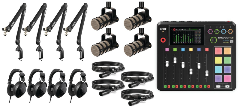 Komplet RØDE 4-personers podcasting bundle